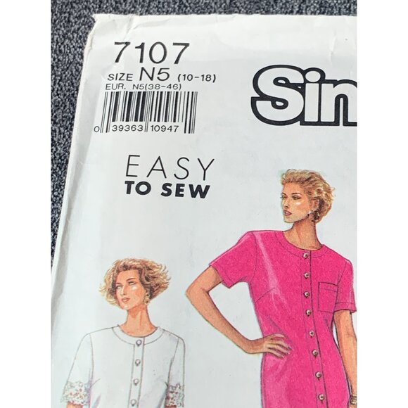 Simplicity Misses Dress Sewing Pattern sz 10-18 7107 - uncut - Picture 4 of 10